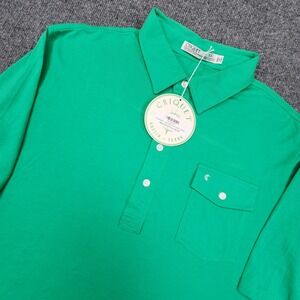 Criquet Solid Players Shirt Mens XXL Golf Green Organic Cotton Polo NEW PLS READ